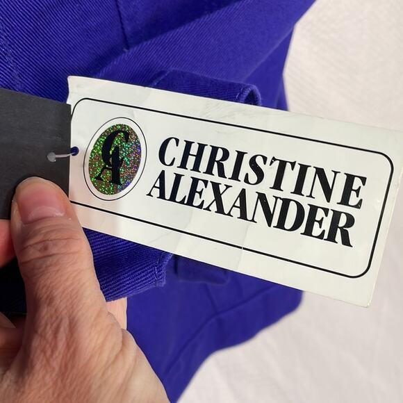 Christine Alexander S purple blue 💯cotton jean jacket Swarovski buttons nwt - Picture 4 of 12